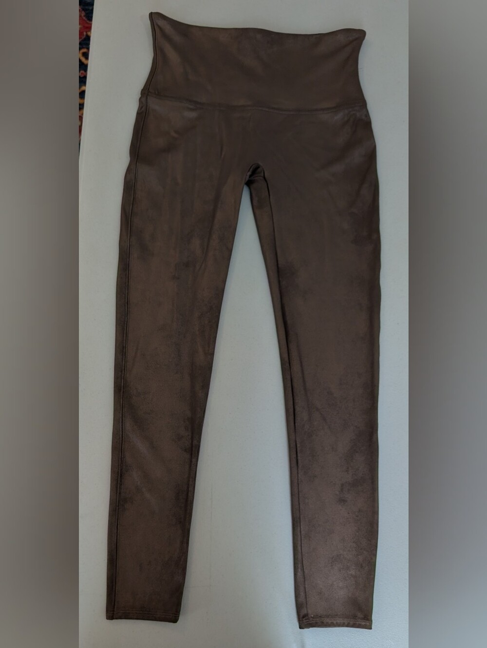 Spanx brown faux leather leggings, XL